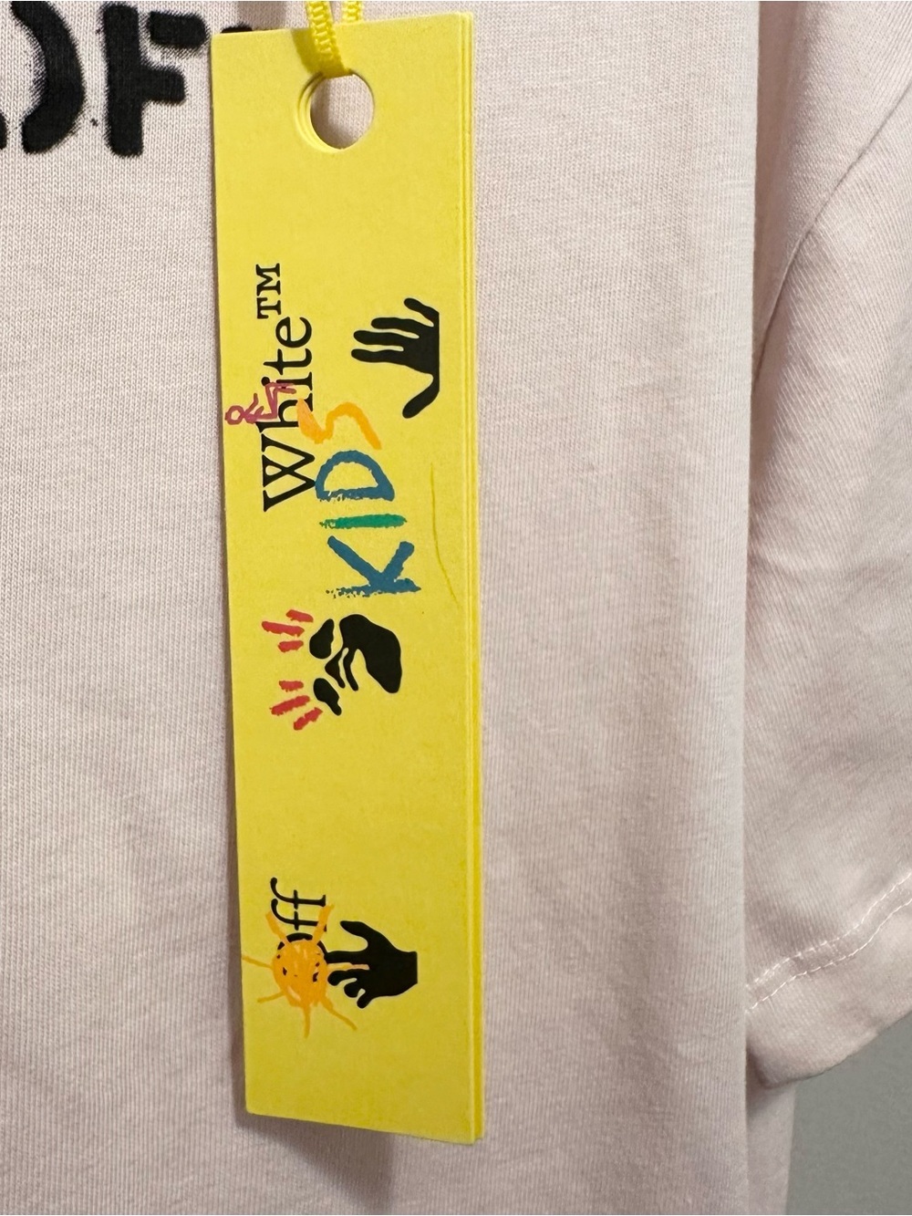 Off White Kids Virgil Abloh 2013 OFF Stamp Basic Tee Dress Girls 8 beige pink - Picture 7 of 11